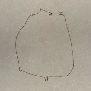 MEJURI 14K gold initial necklace LETTER H